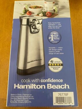 Hamilton Beach Silver and Black Automatic Can Opener